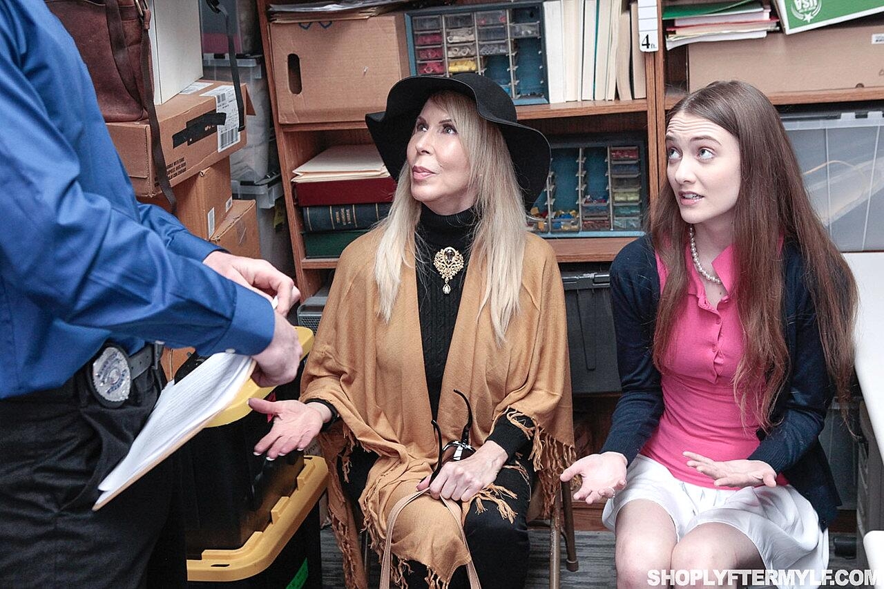 Granny Erica Lauren & Samantha Hayes Get Fucked After Being Caught Shoplifting, Mike Mancini Cumshot, Mature, Police, Reality, Teen
