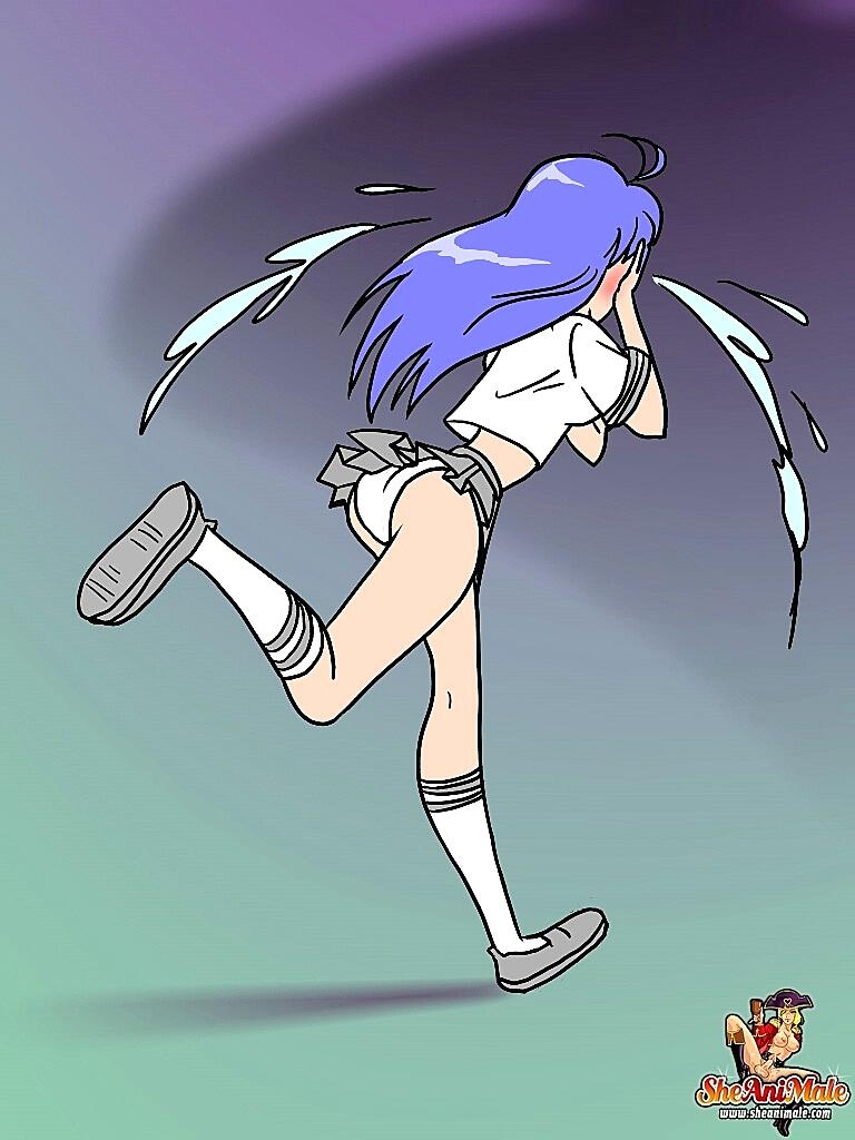 Animated Schoolgirl Ladyboy Gets Her Dick Sucked By Her Horny Blonde Friend Shemale