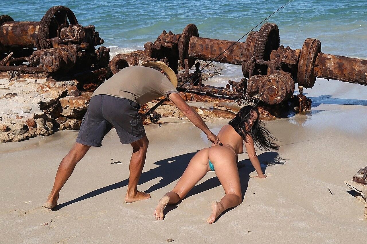 Brunette Milf Wild Thing Goes Topless While Teasing In A Bikini At The Beach Amateur, Ass, Beach, Outdoor, Panties