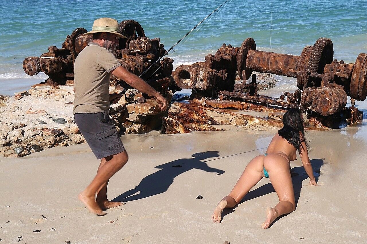 Brunette Milf Wild Thing Goes Topless While Teasing In A Bikini At The Beach Amateur, Ass, Beach, Outdoor, Panties