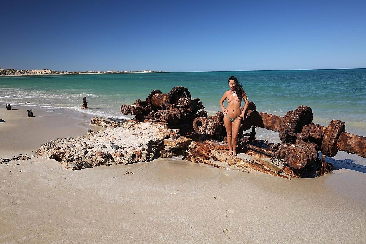 Brunette Milf Wild Thing Goes Topless While Teasing In A Bikini At The Beach Amateur, Ass, Beach, Outdoor, Panties